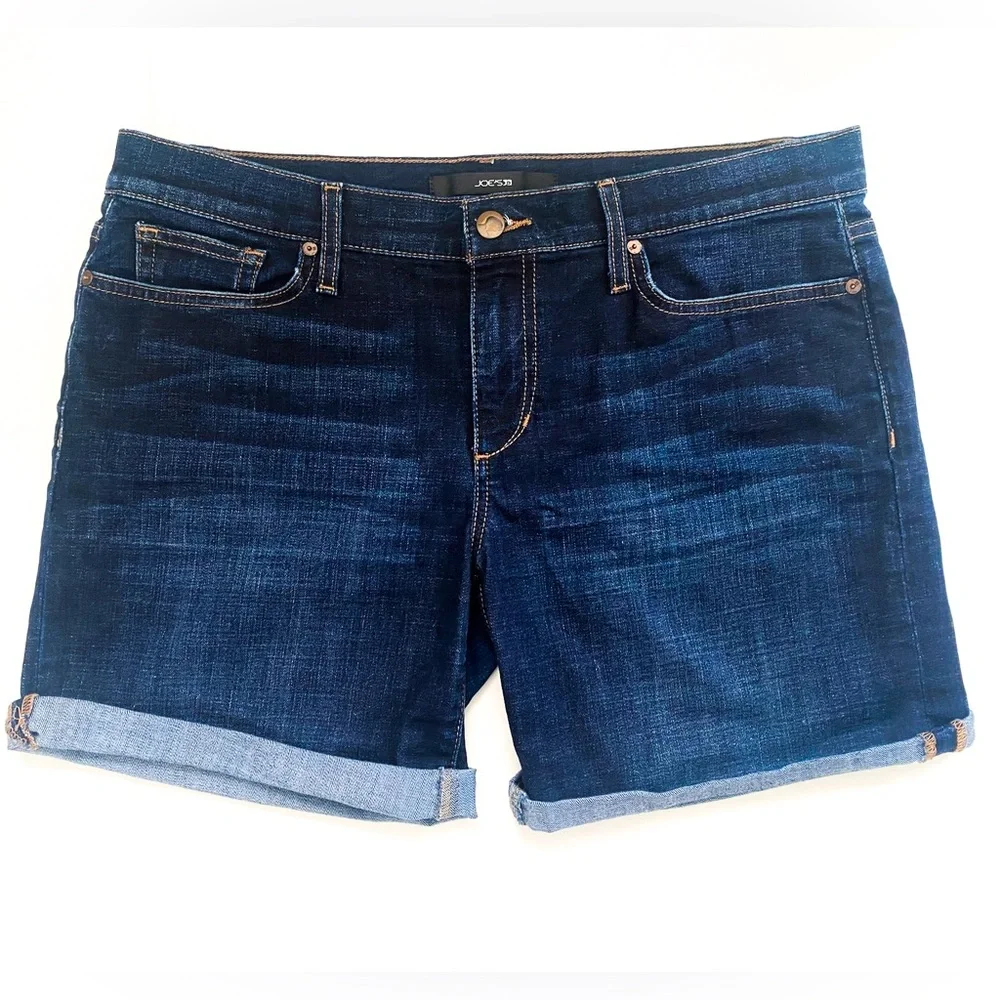 JOE’S Dark Wash Chrissy 8” Bermuda Jean Shorts - Picture 2 of 4